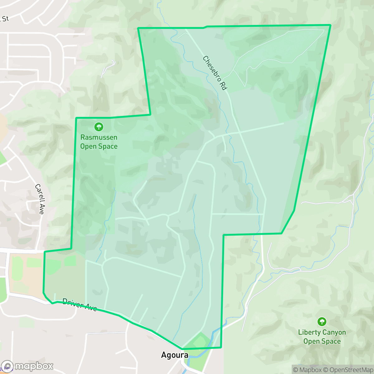 Map showing the location of Old Agoura, Agoura Hills, CA