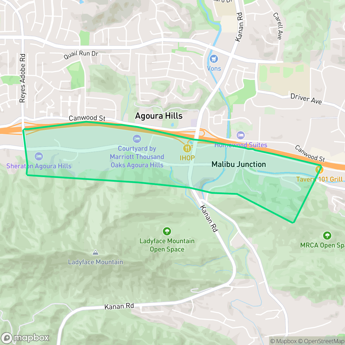Map showing the location of Whizin's Row, Agoura Hills, CA