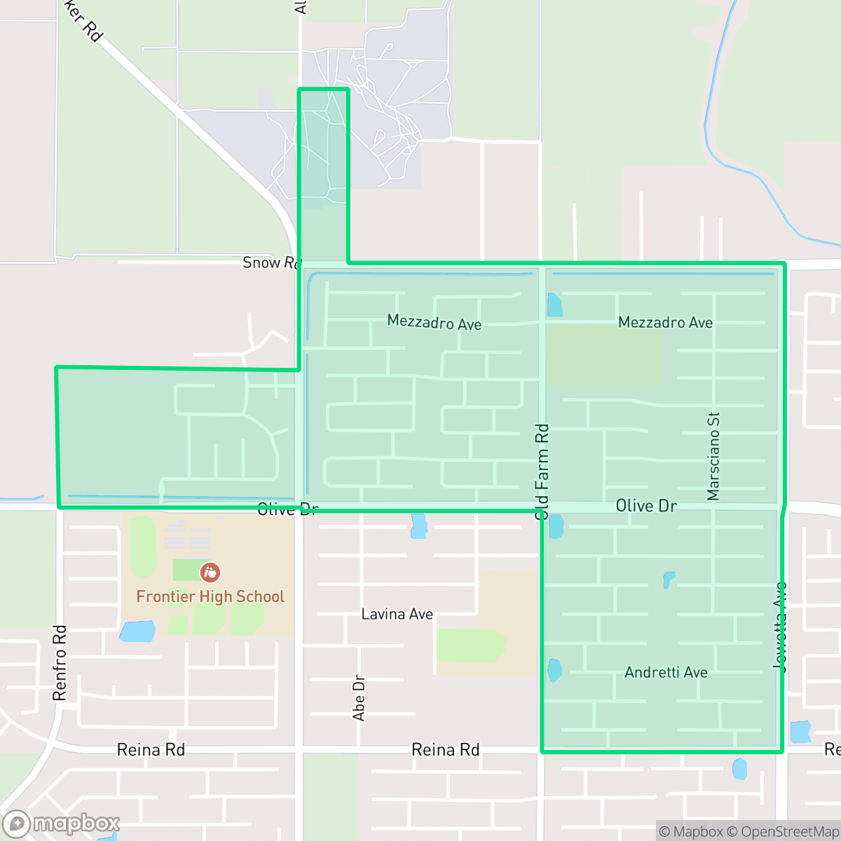 Map showing the location of Avalon, Bakersfield, CA
