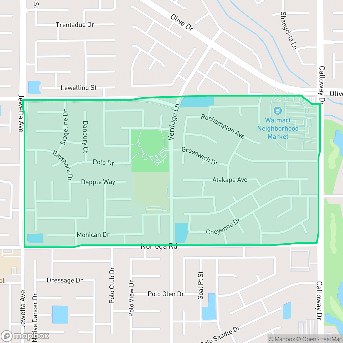Map showing the location of Crystal Ranch, Bakersfield, CA