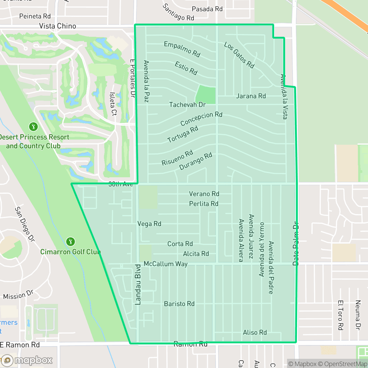 Map showing the location of Panorama, Cathedral City, CA