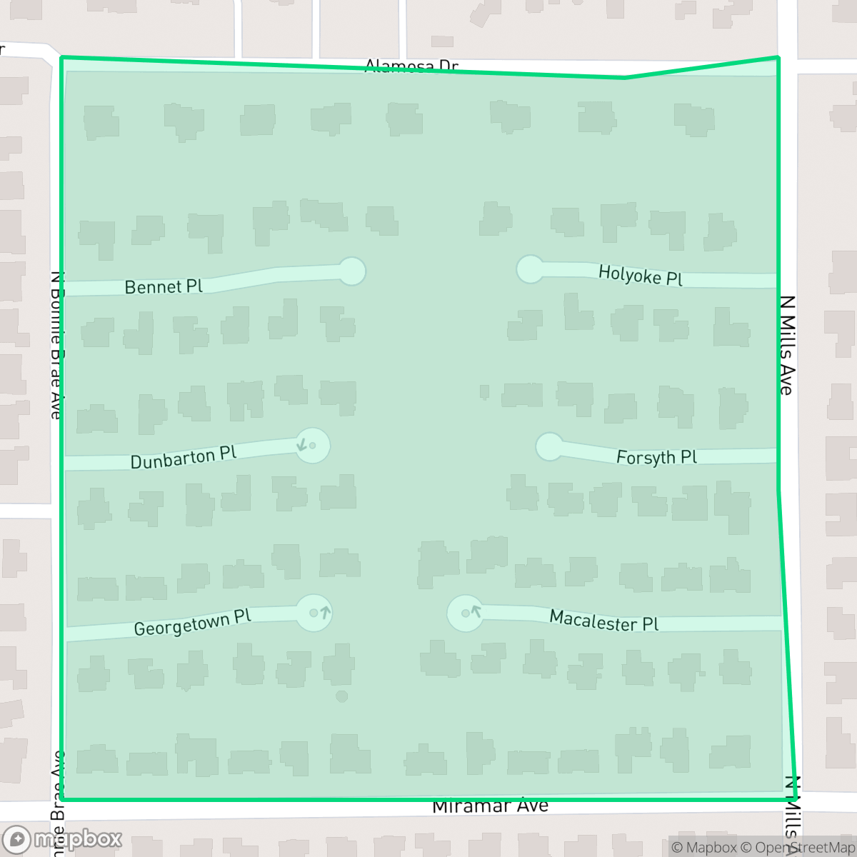 Map showing the location of Meadowood, Claremont, CA