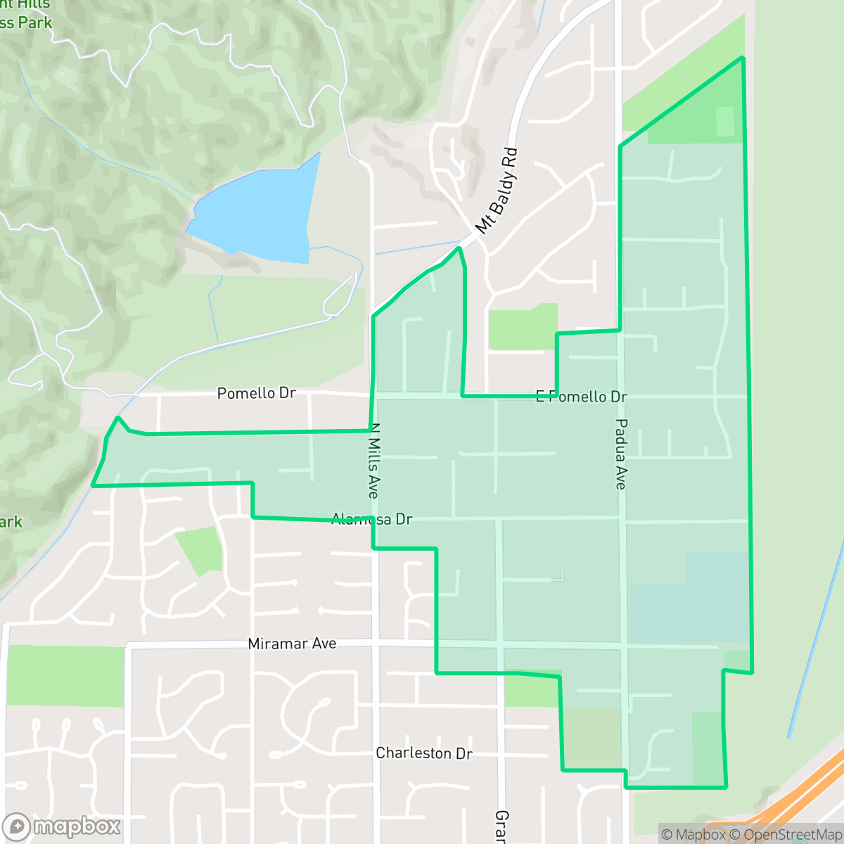 Map showing the location of Northeast Claremont, Claremont, CA