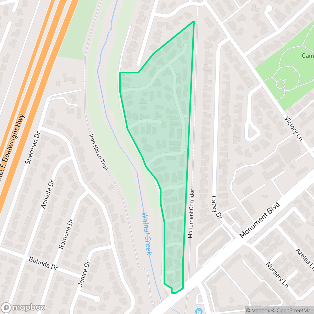 Map showing the location of Brookview Park, Concord, CA