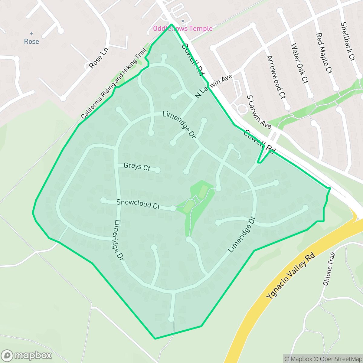 Map showing the location of Limeridge, Concord, CA