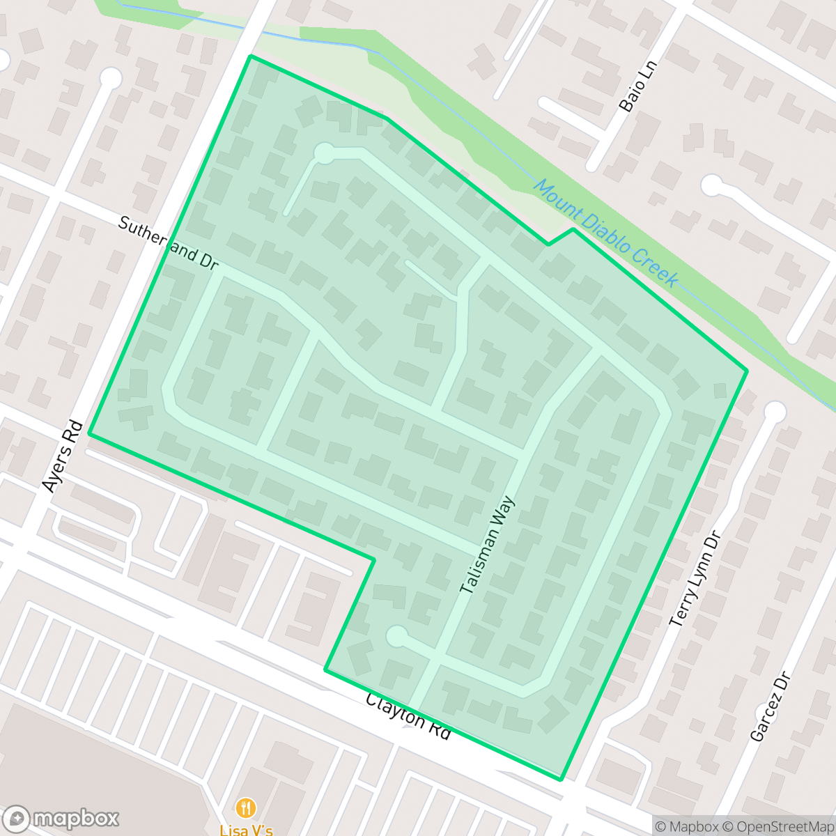 Map showing the location of Rose Glen, Concord, CA