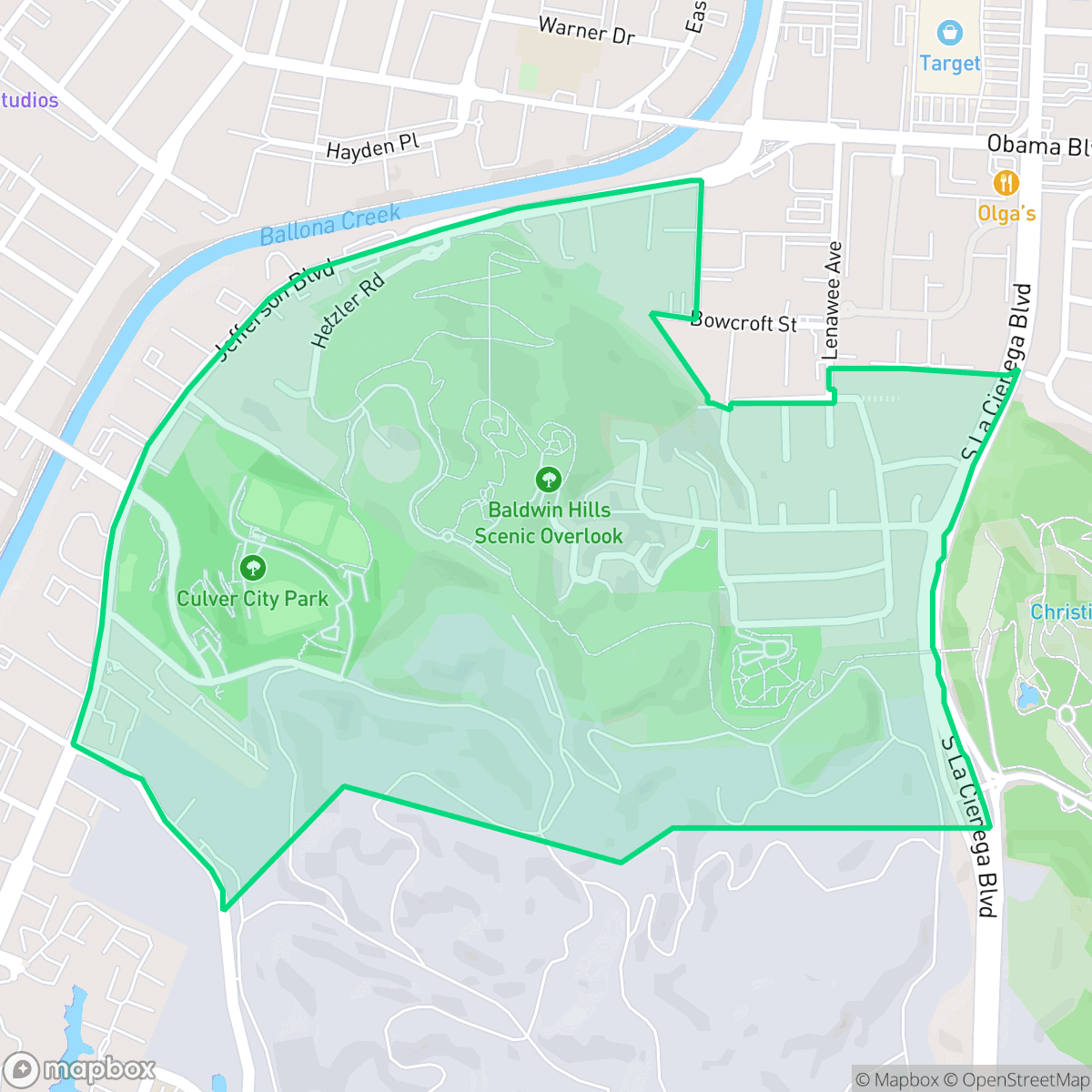 Map showing the location of Blair Hills, Culver City, CA