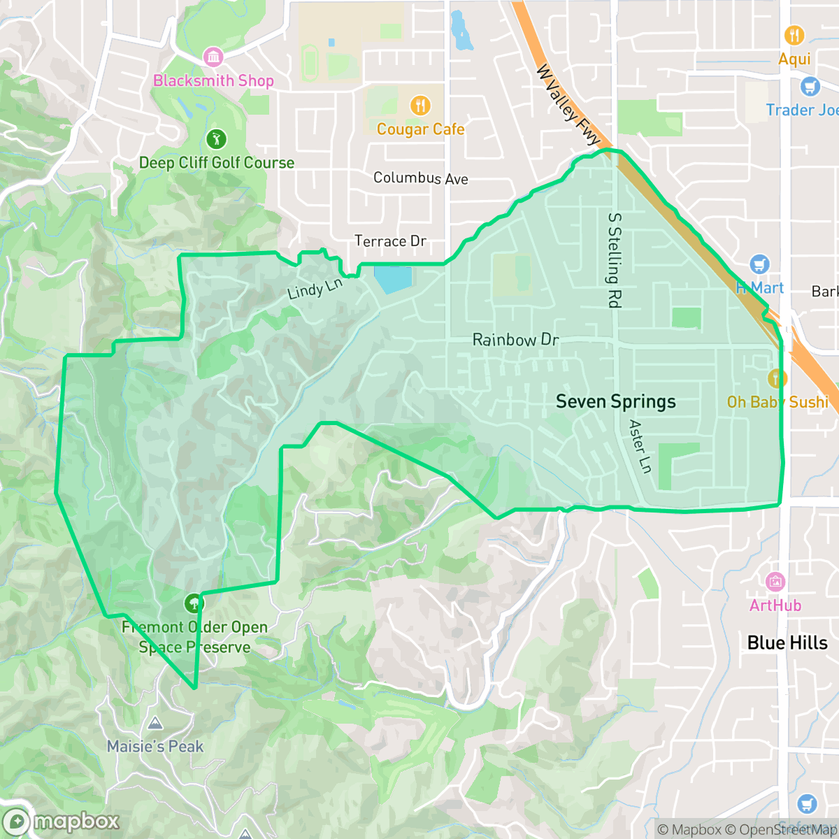 Map showing the location of Monta Vista South, Cupertino, CA