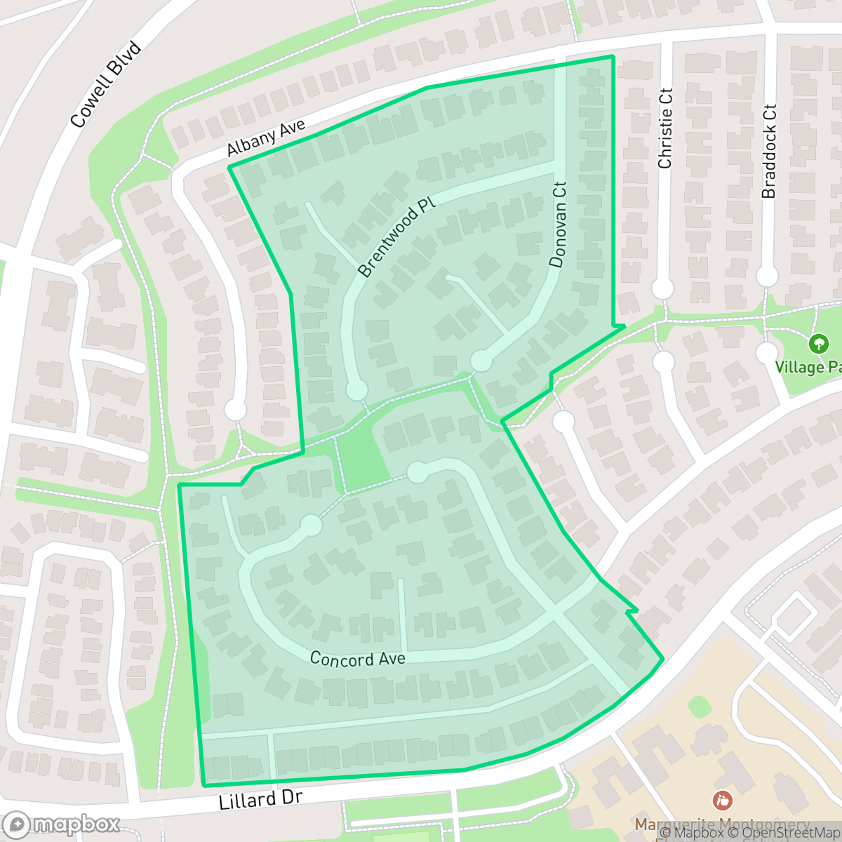 Map showing the location of Rose Creek, Davis, CA