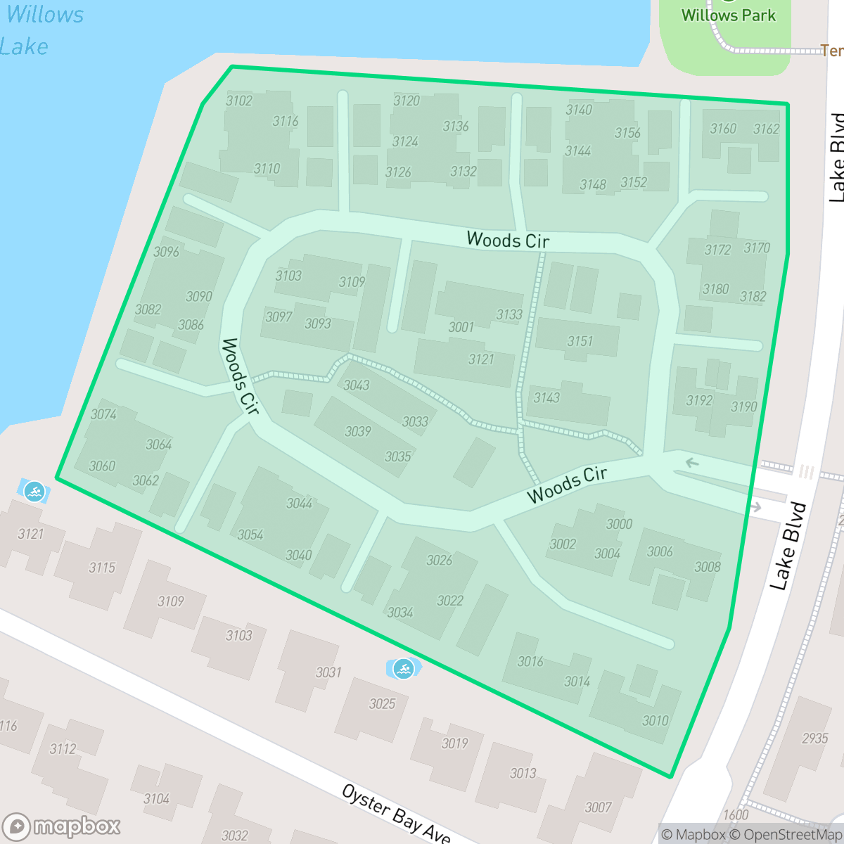 Map showing the location of Woods, Davis, CA