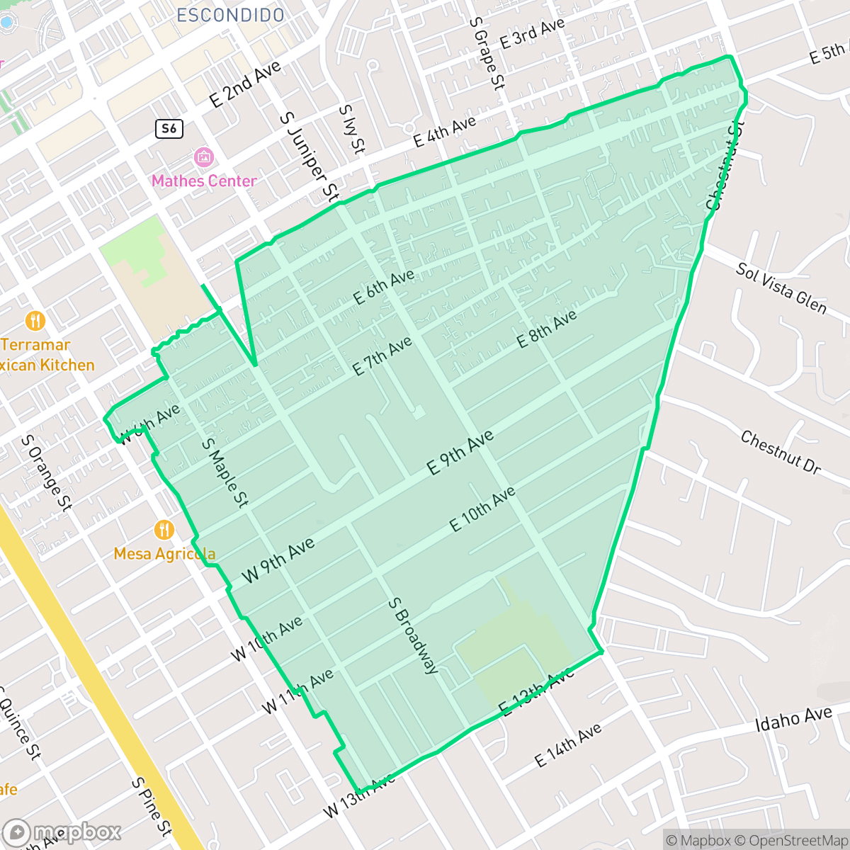 Map showing the location of Old Escondido Historic District, Escondido, CA