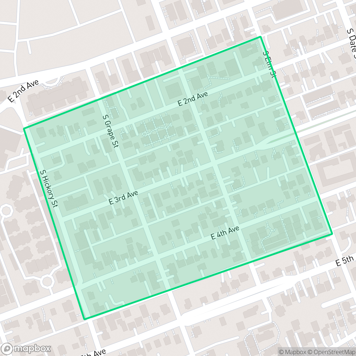 Map showing the location of S. Elm/Hickory, Escondido, CA