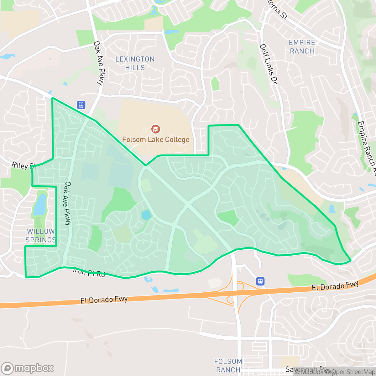 Map showing the location of Broadstone, Folsom, CA