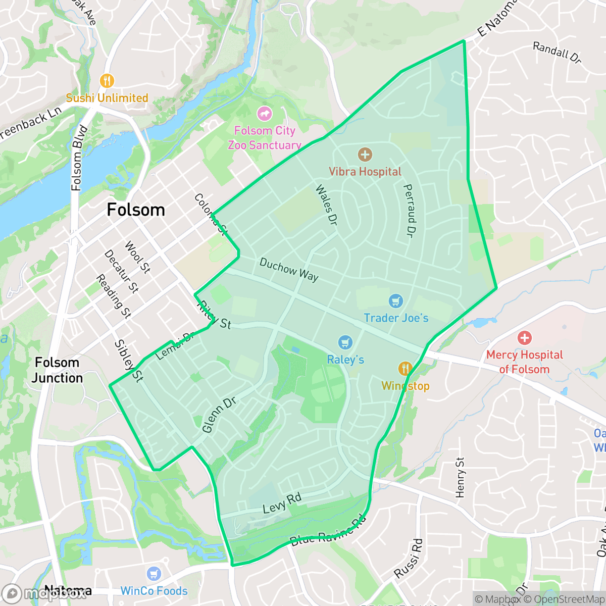 Map showing the location of Central District, Folsom, CA