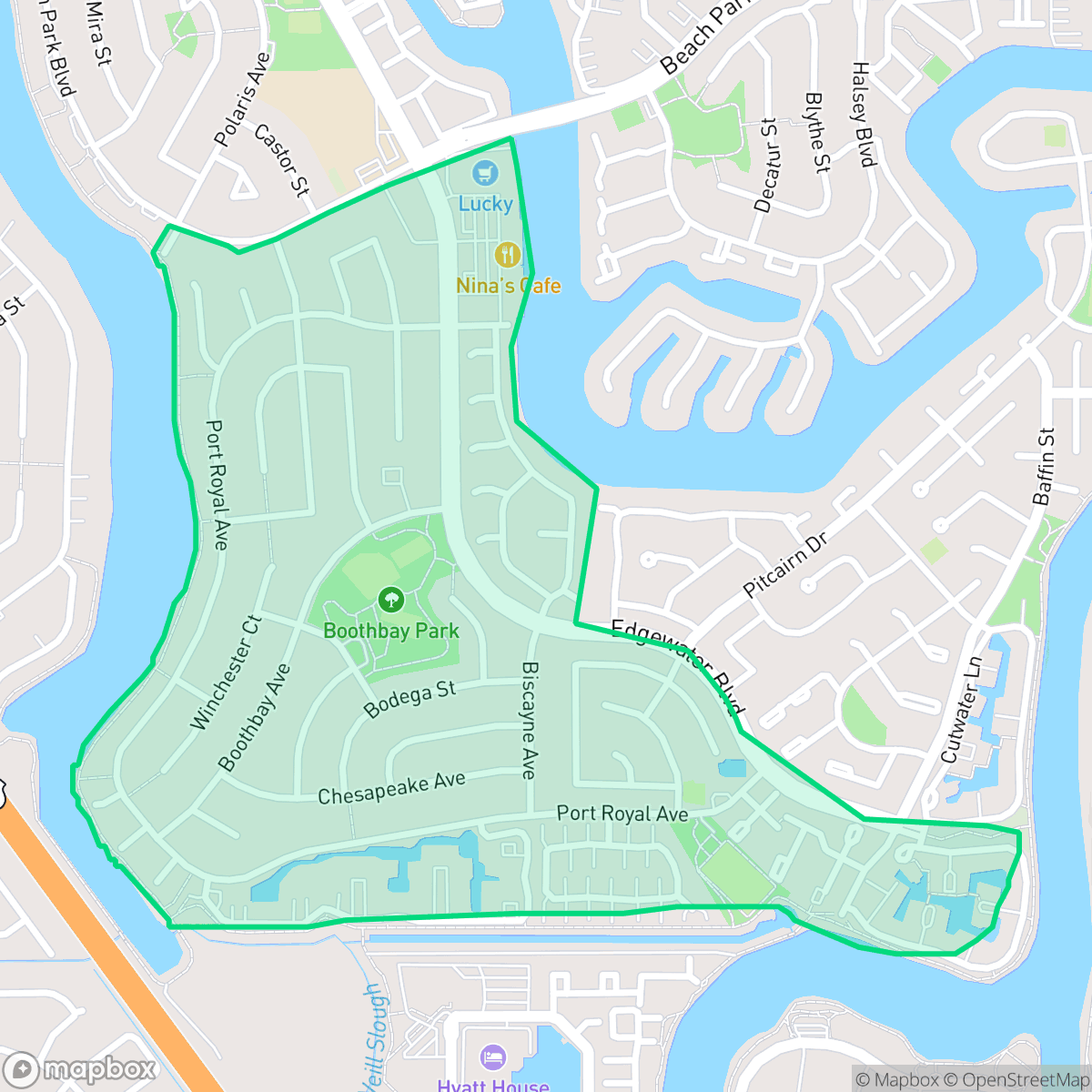 Map showing the location of Bays, Foster City, CA