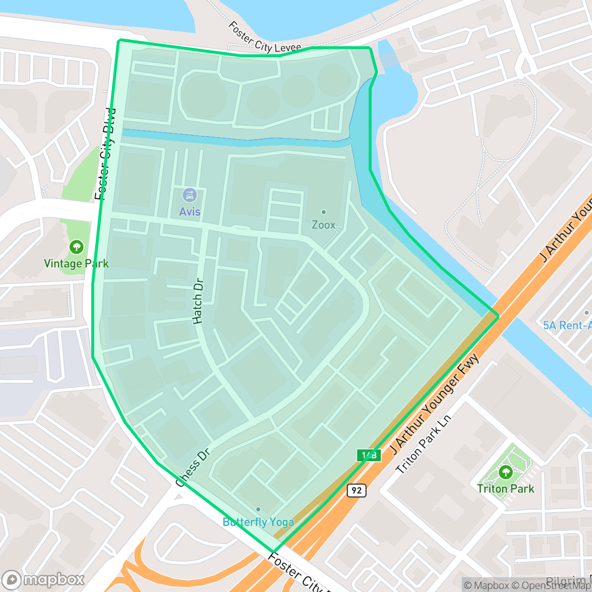 Map showing the location of Chess, Foster City, CA