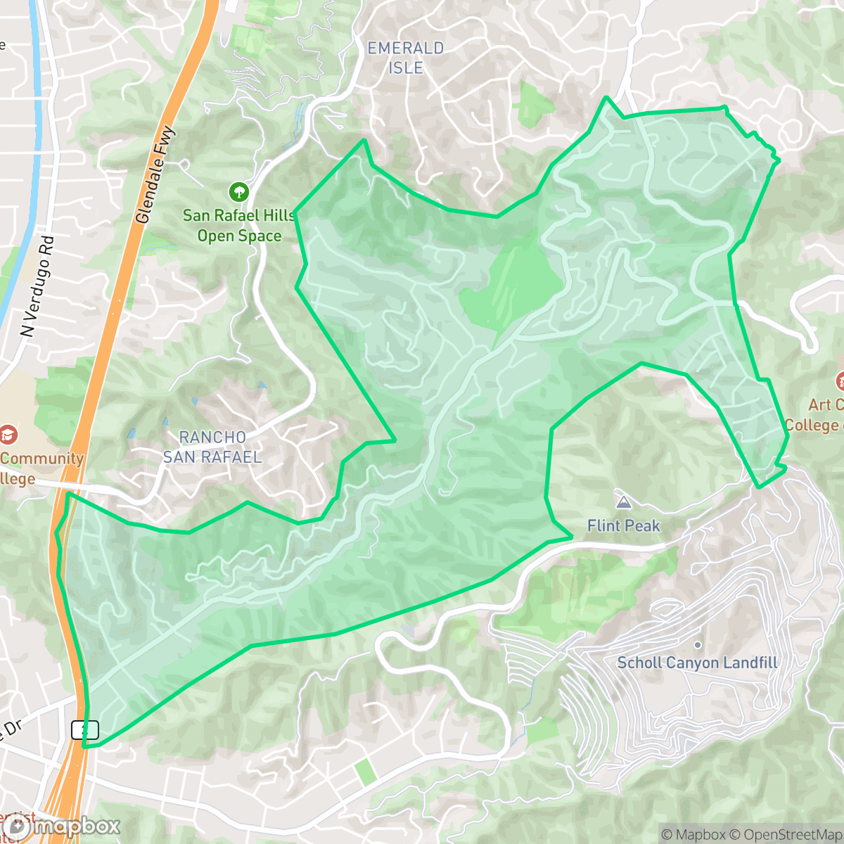 Map showing the location of Chevy Chase, Glendale, CA