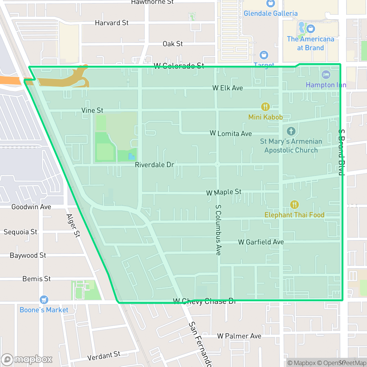 Map showing the location of Pacific Edison, Glendale, CA