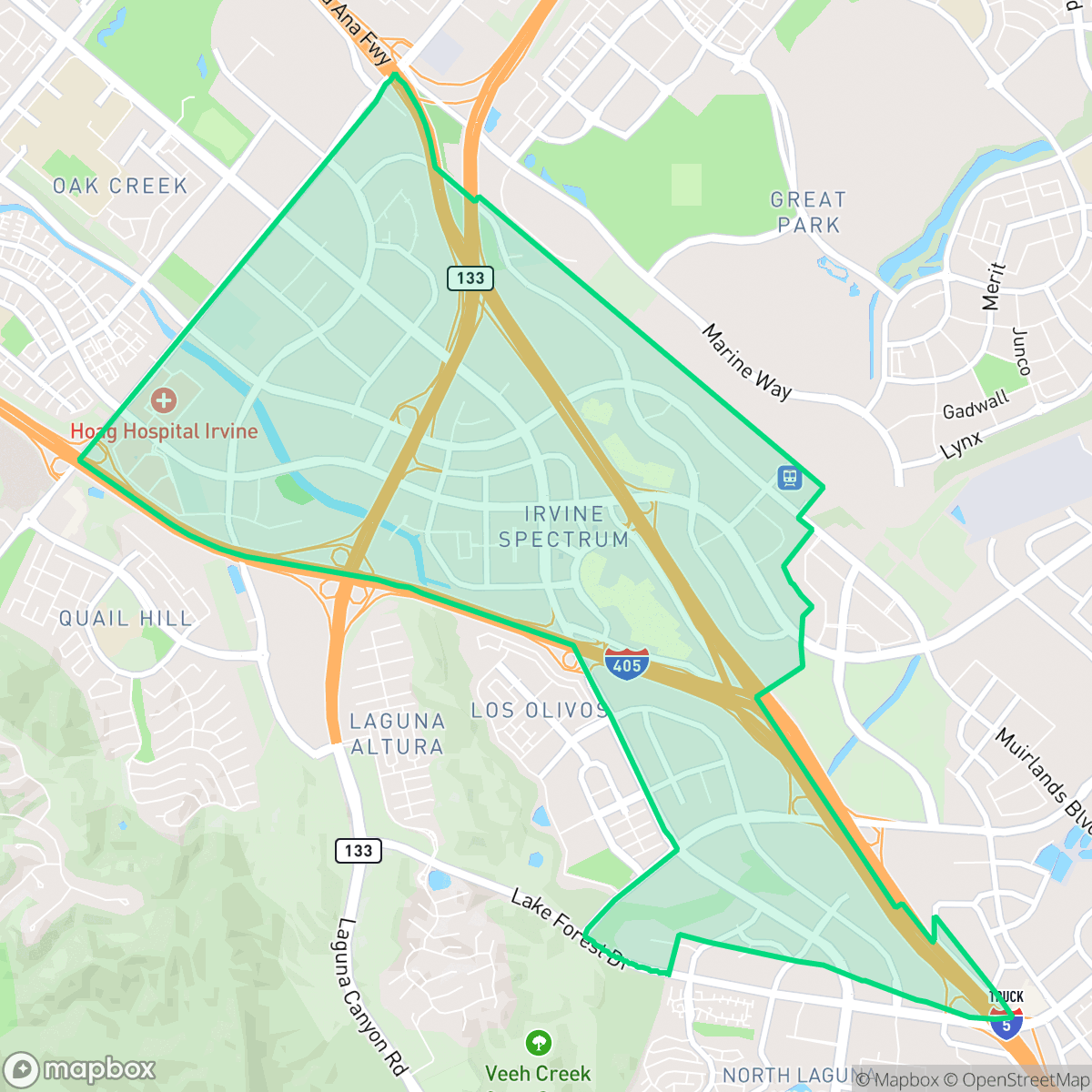 Map showing the location of Irvine Health and Science Complex, Irvine, CA