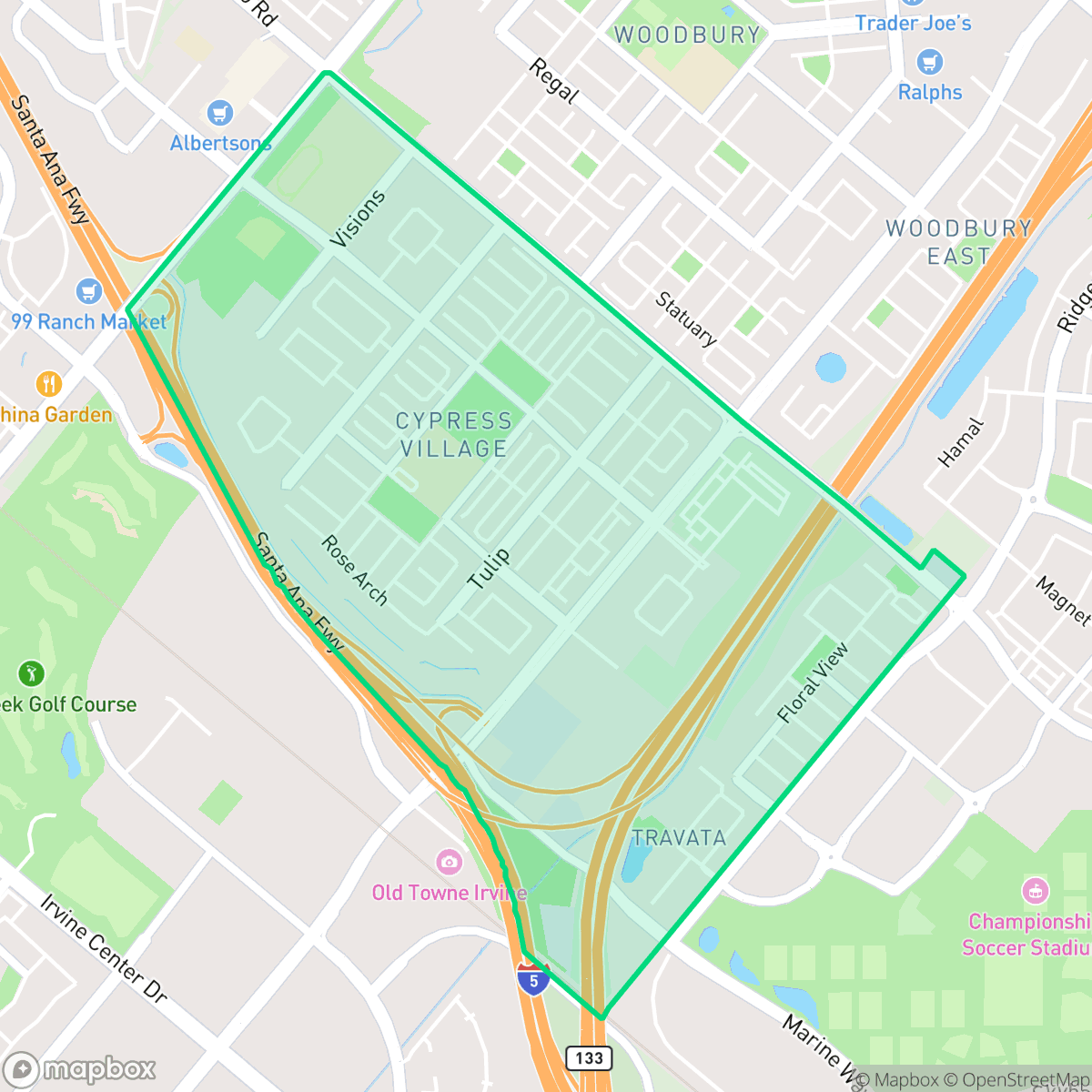Map showing the location of Spectrum, Irvine, CA