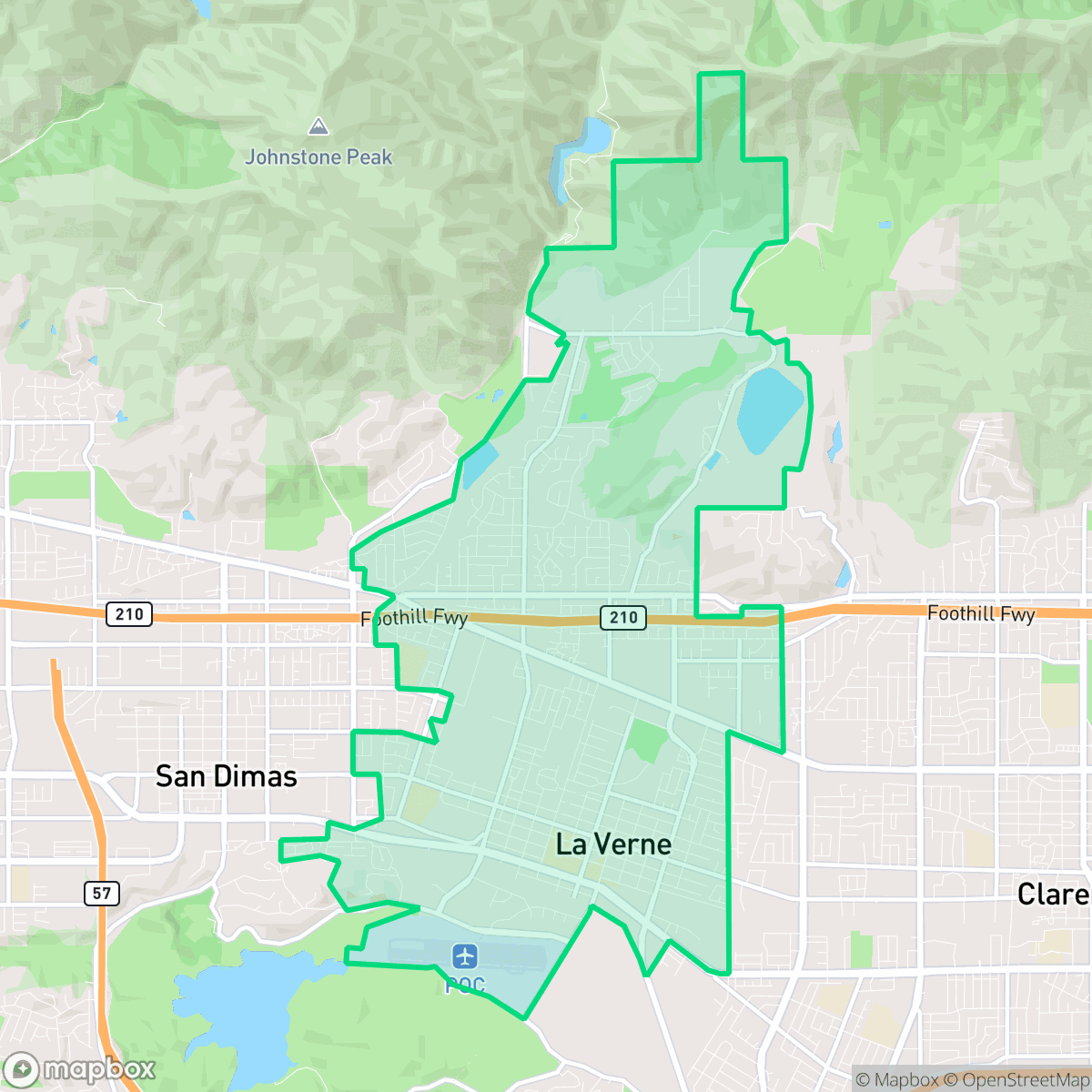 Map showing the location of La Verne, CA — coverage area