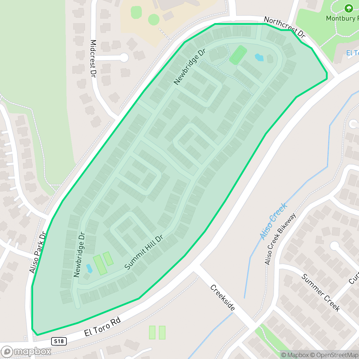 Map showing the location of Grandview Crest, Lake Forest, CA