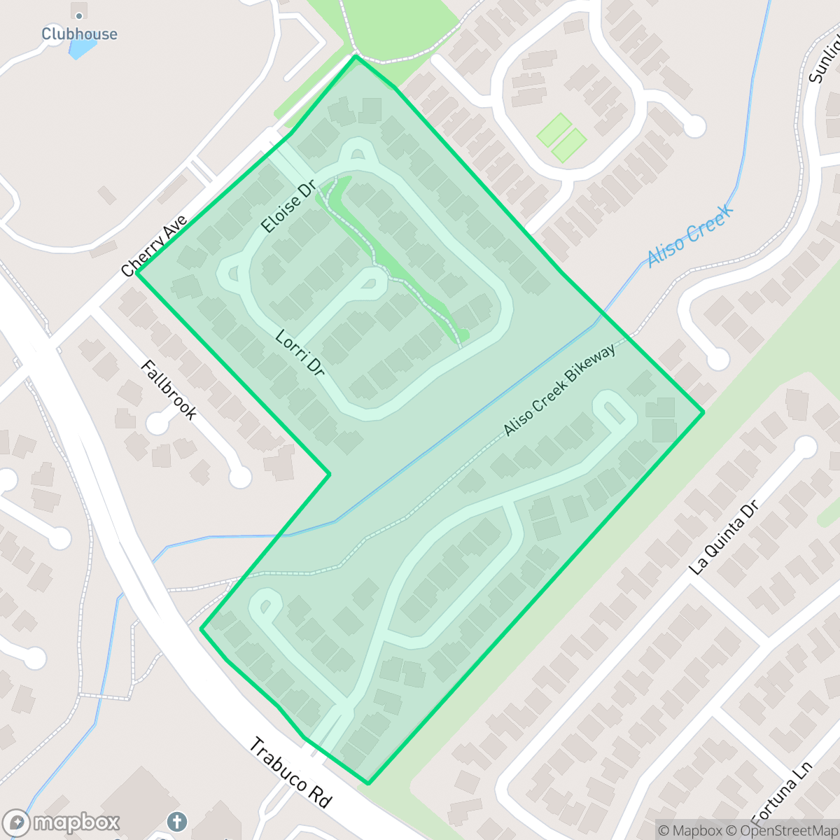 Map showing the location of Woodside, Lake Forest, CA