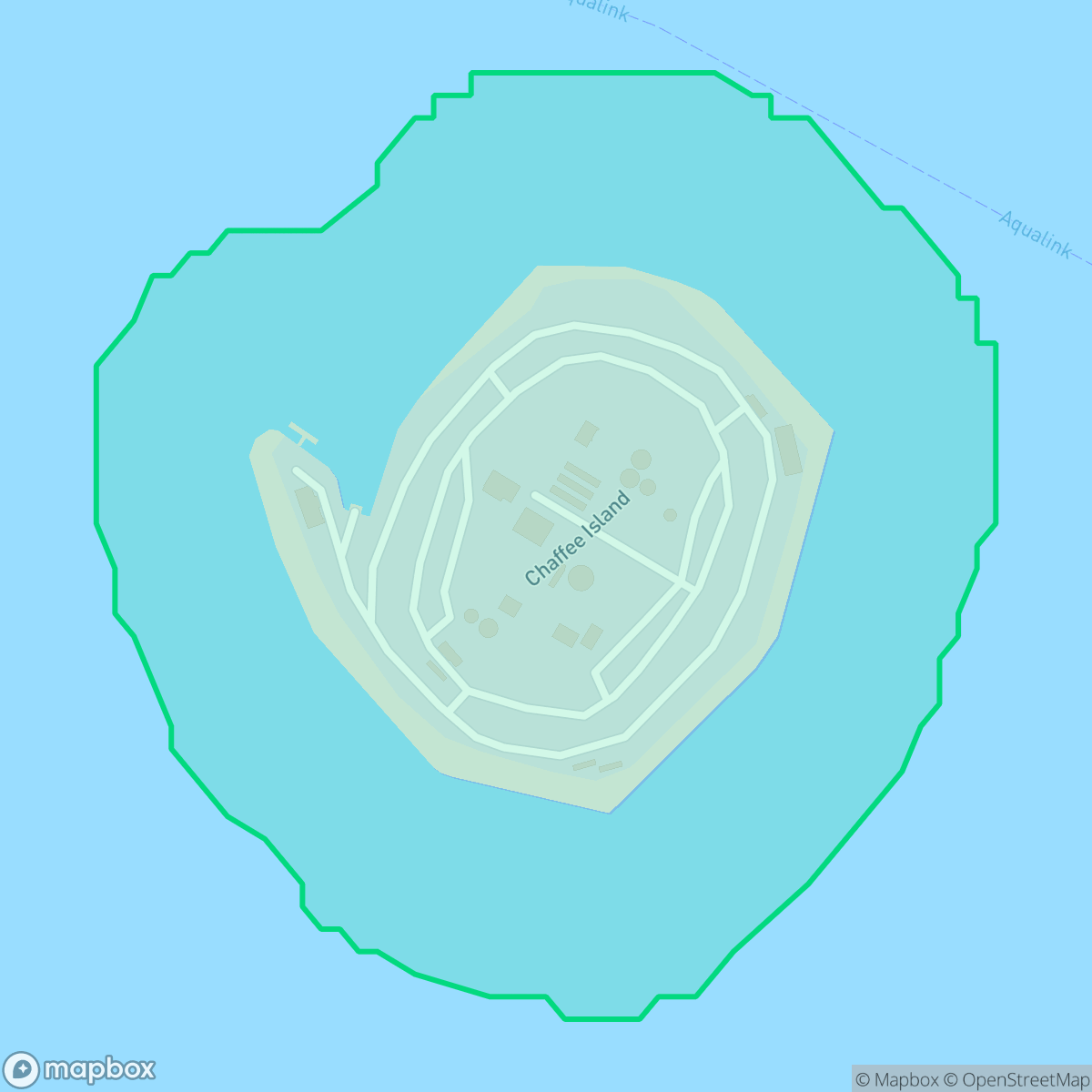 Map showing the location of Island Chaffee, Long Beach, CA