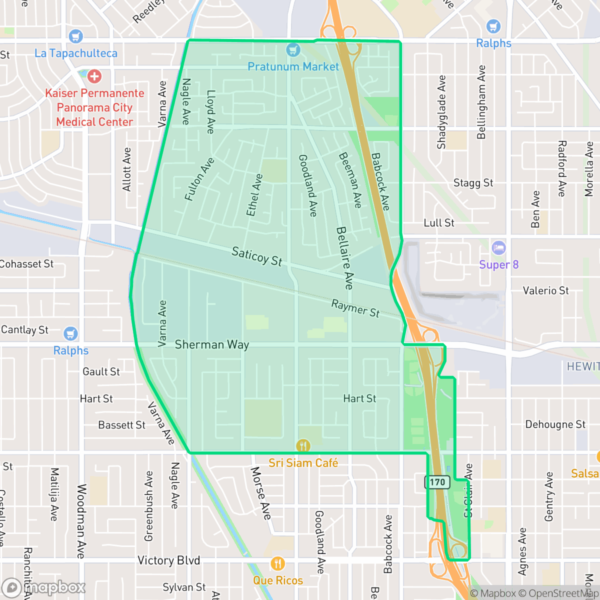Map showing the location of North Hollywood West Neighborhood Council District, Los Angeles, CA