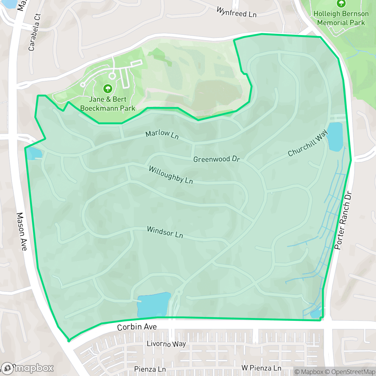Map showing the location of Westcliffe at Porter Ranch, Los Angeles, CA