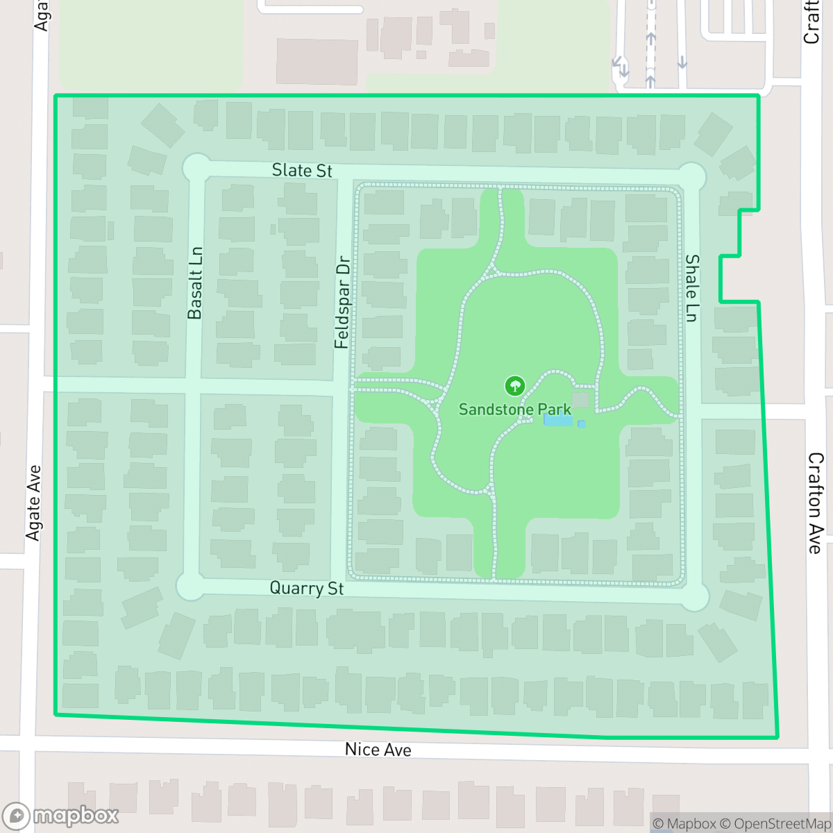 Map showing the location of Sandstone, Mentone, CA
