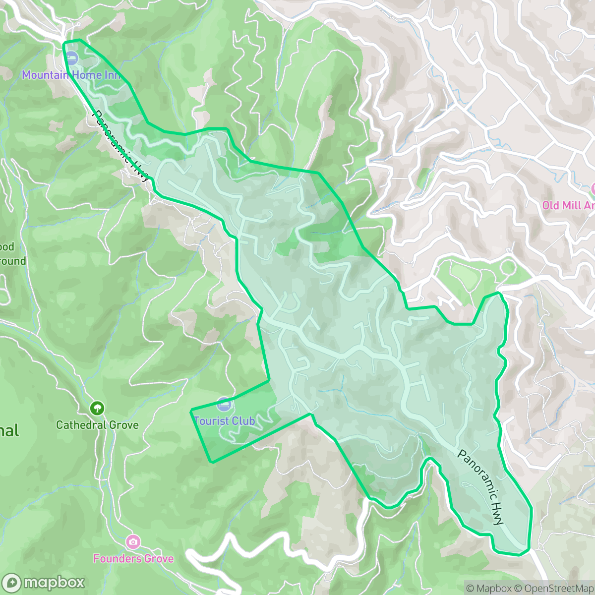 Map showing the location of Muir Woods Park, Mill Valley, CA