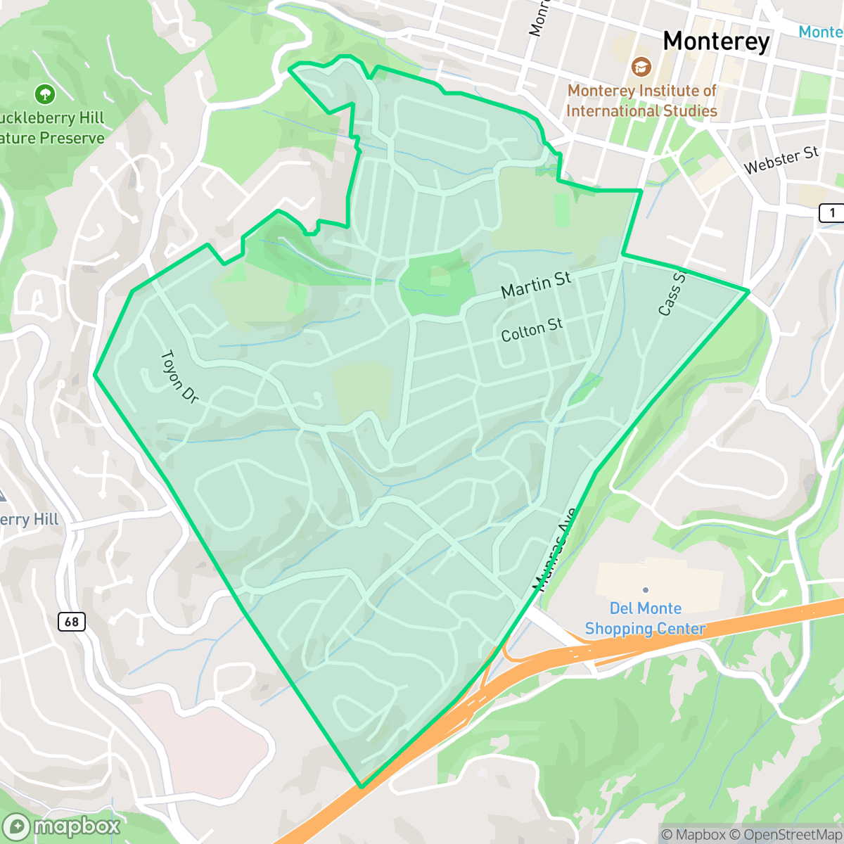 Map showing the location of Monterey Vista, Monterey, CA