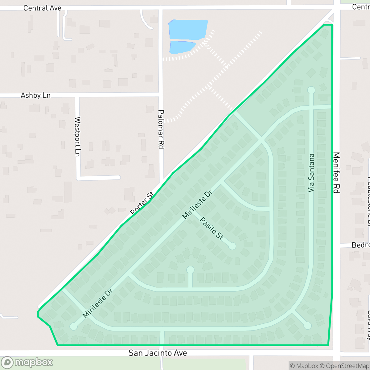Map showing the location of Nuevo Ranch, Nuevo, CA