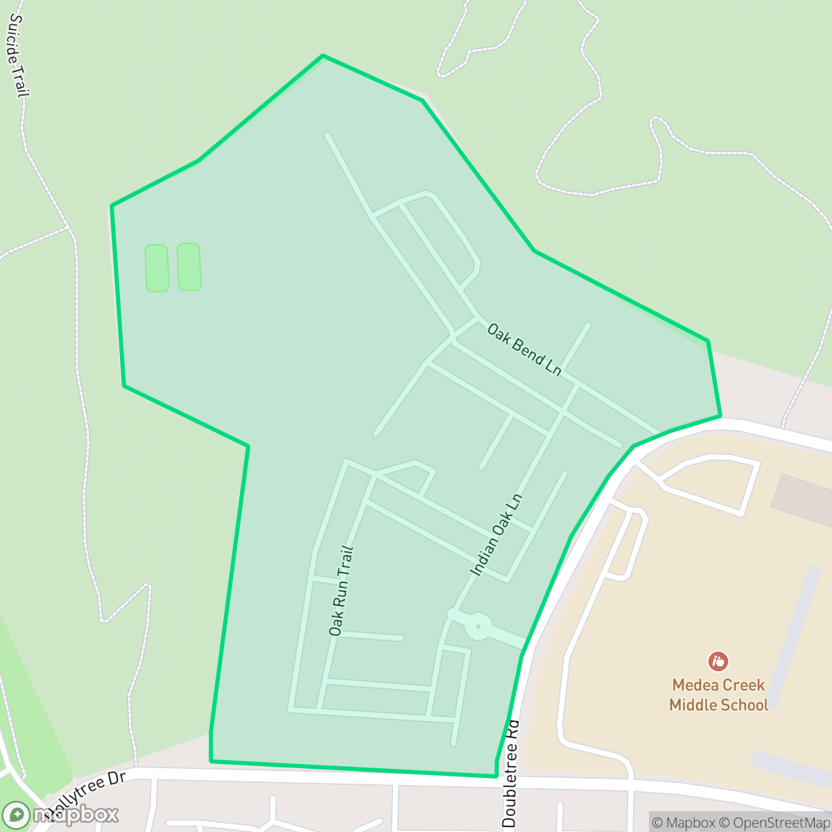 Map showing the location of Shadow Ridge, Oak Park, CA