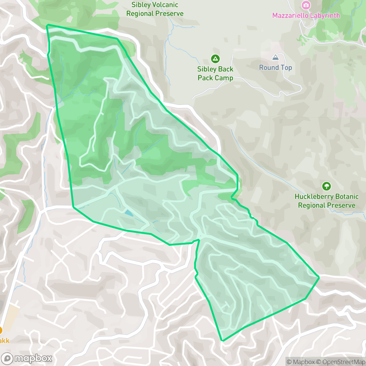 Map showing the location of Forestland, Oakland, CA