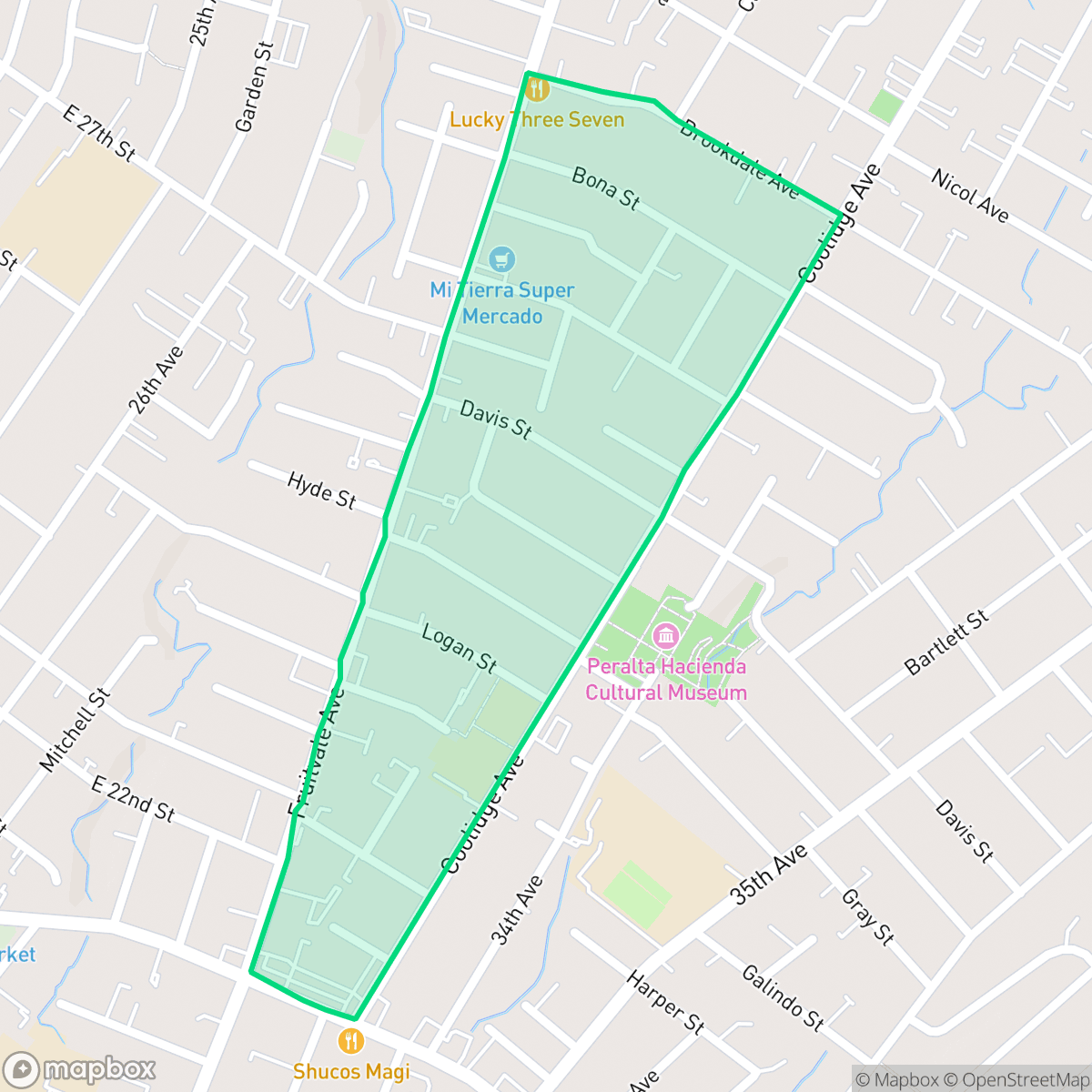 Map showing the location of Patten, Oakland, CA