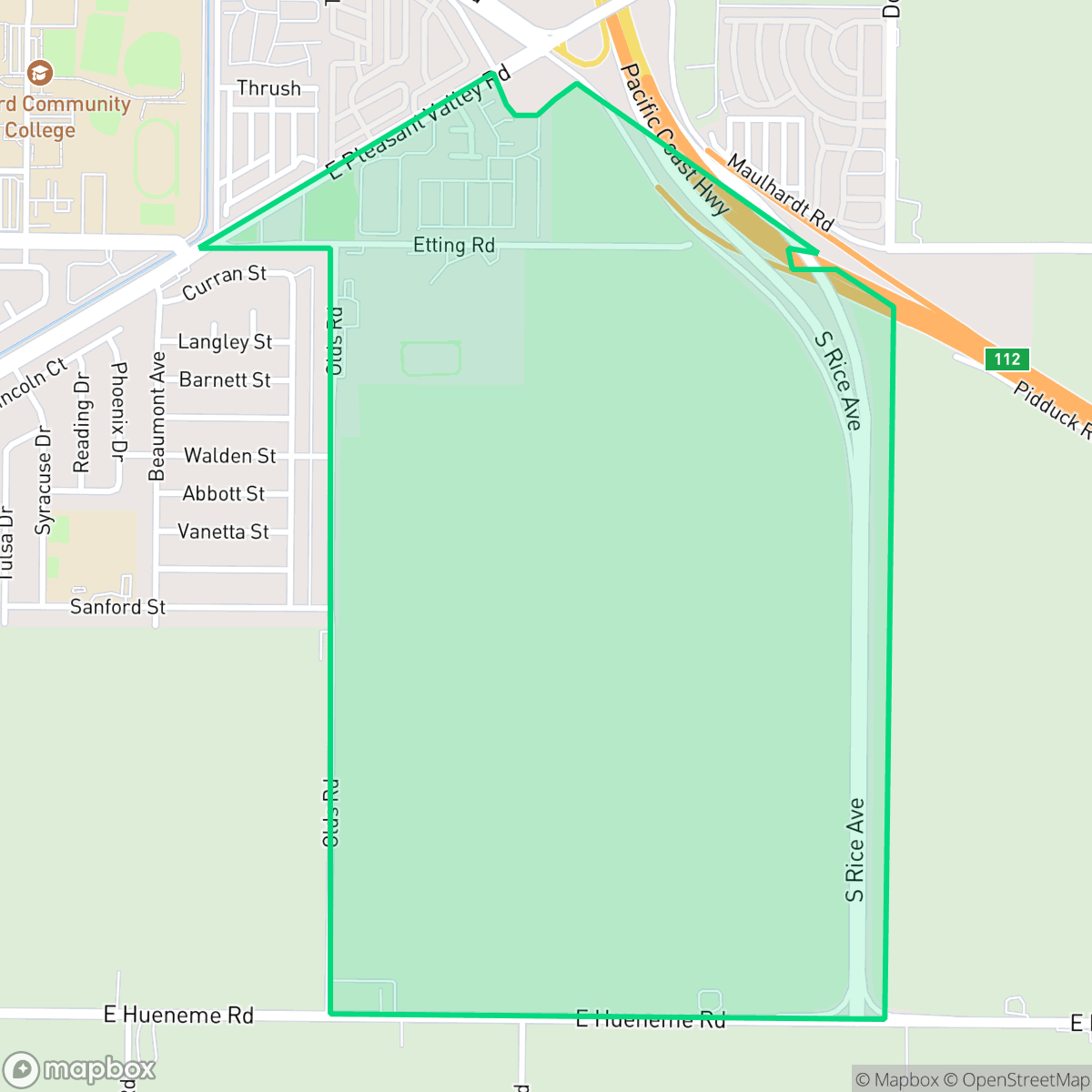 Map showing the location of Mar Vista, Oxnard, CA