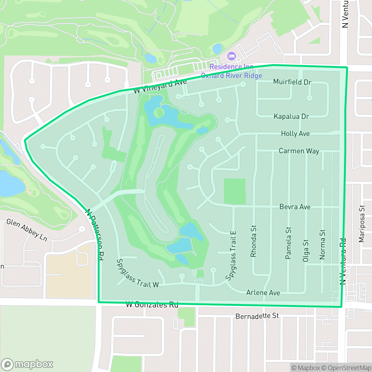 Map showing the location of Windsor North River Ridge, Oxnard, CA