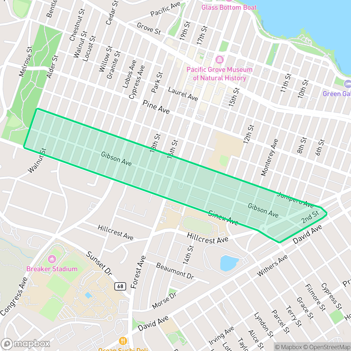 Map showing the location of Fifth Addition, Pacific Grove, CA