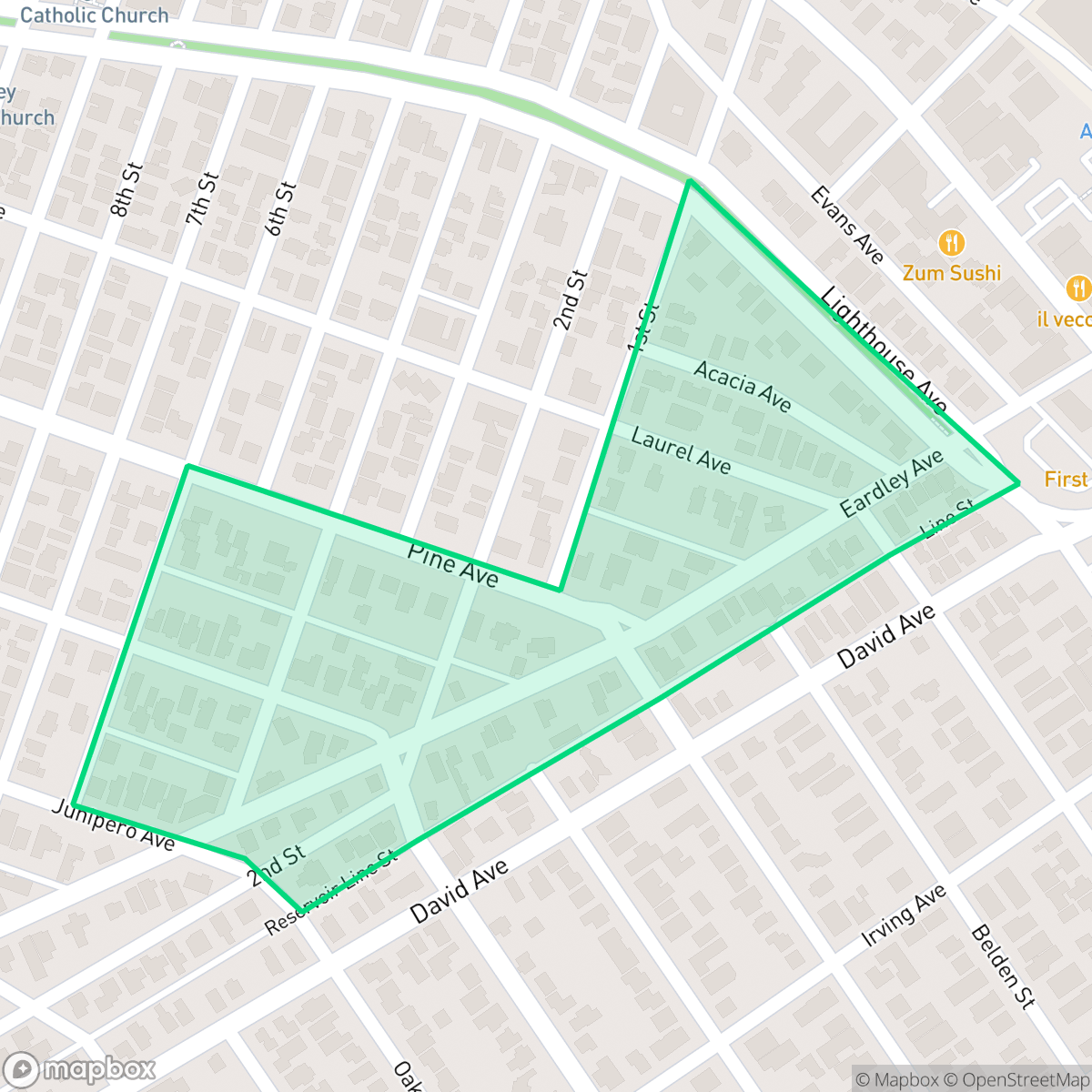 Map showing the location of Fourth Addition, Pacific Grove, CA