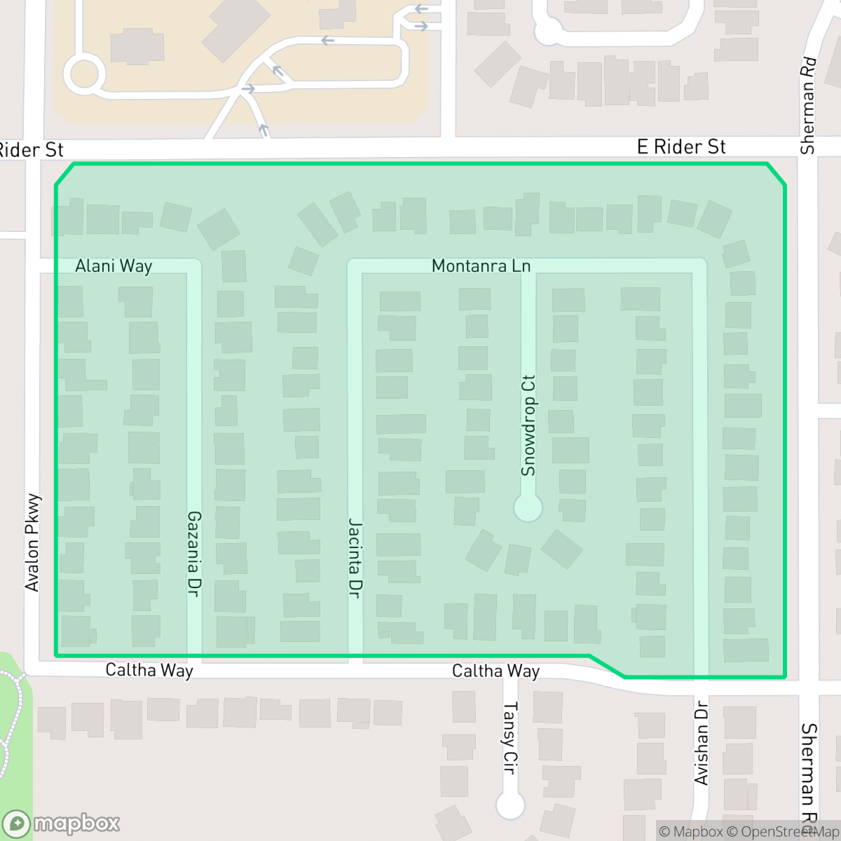 Map showing the location of Mountain View, Perris, CA