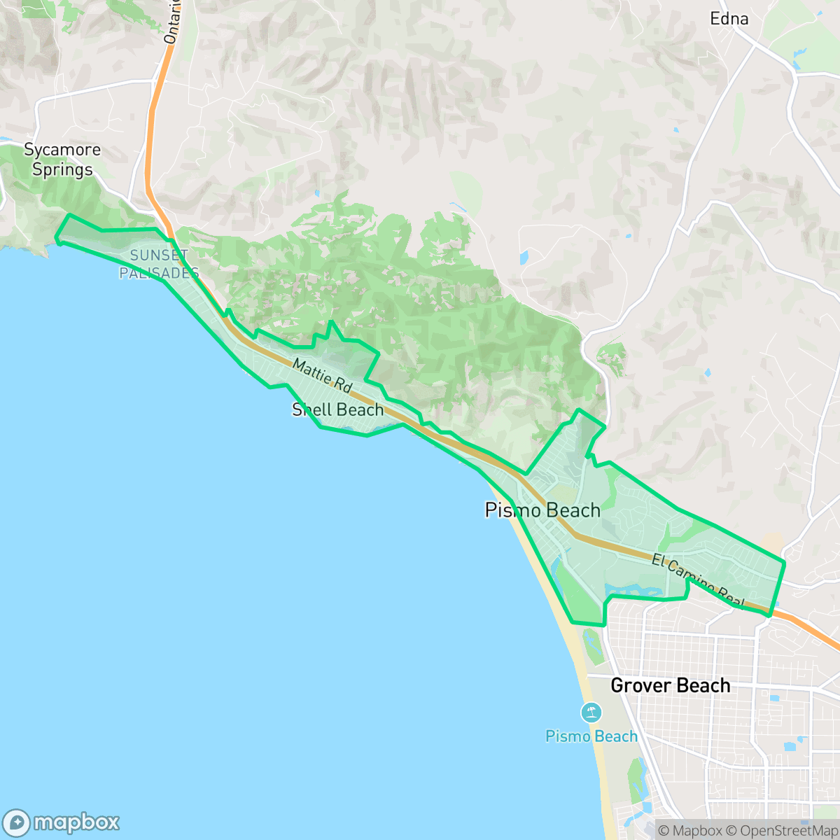 Map showing the location of Pismo Beach, CA — coverage area