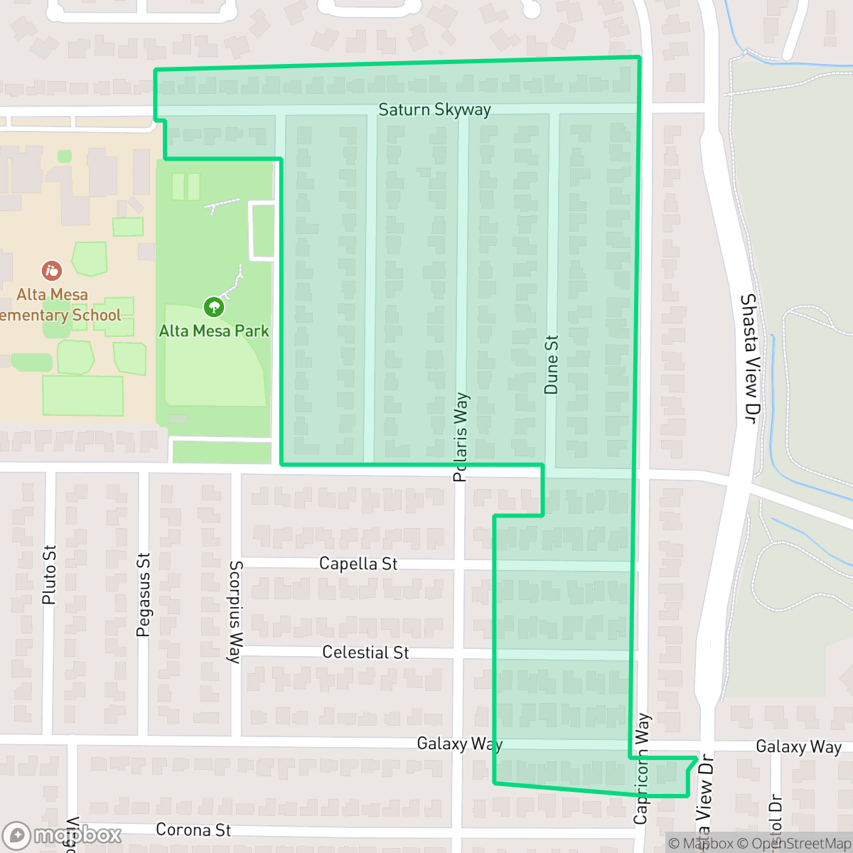 Map showing the location of Parkside Manor, Redding, CA