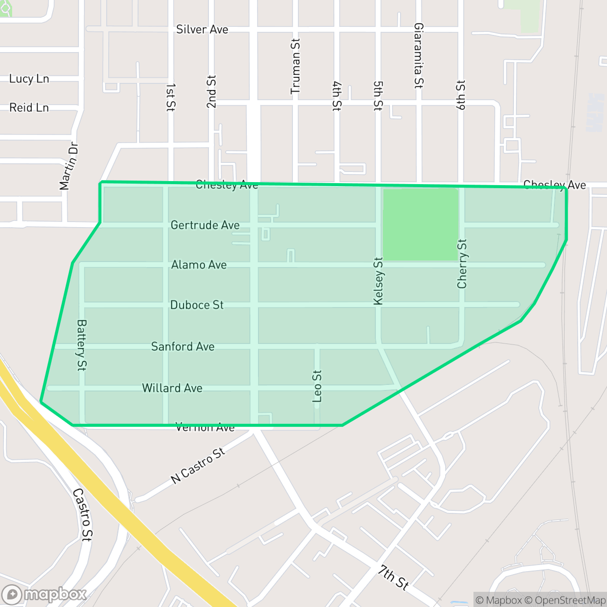 Map showing the location of Shields-Reid, Richmond, CA