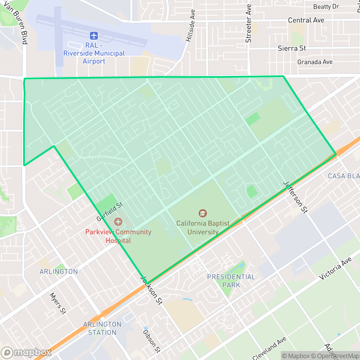 Map showing the location of Ramona, Riverside, CA