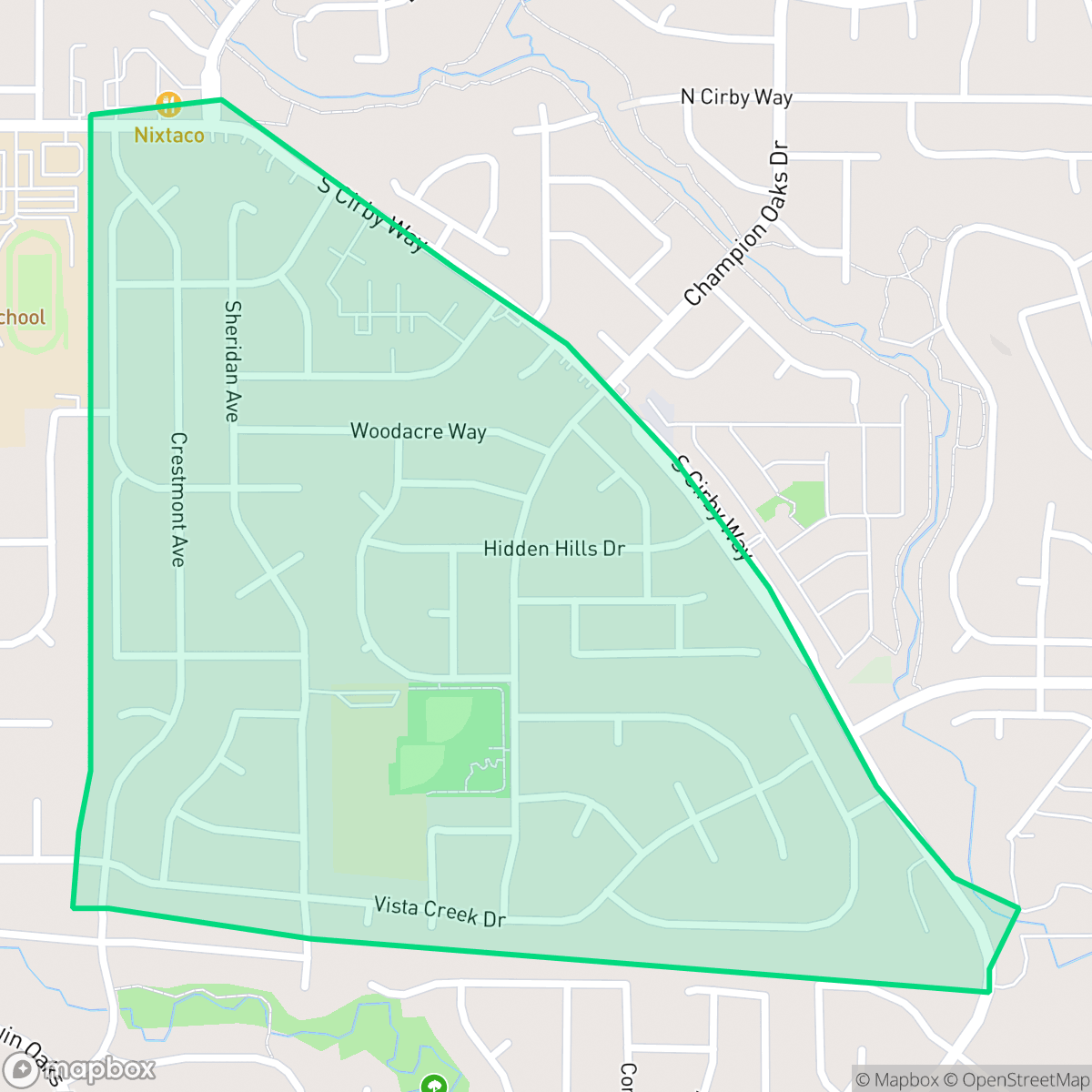Map showing the location of South Cirby, Roseville, CA