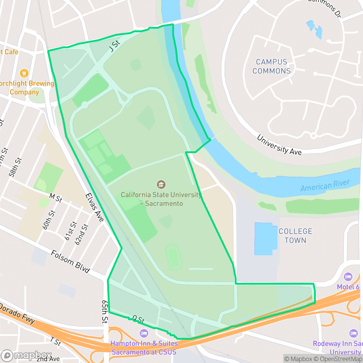 Map showing the location of CSUS, Sacramento, CA