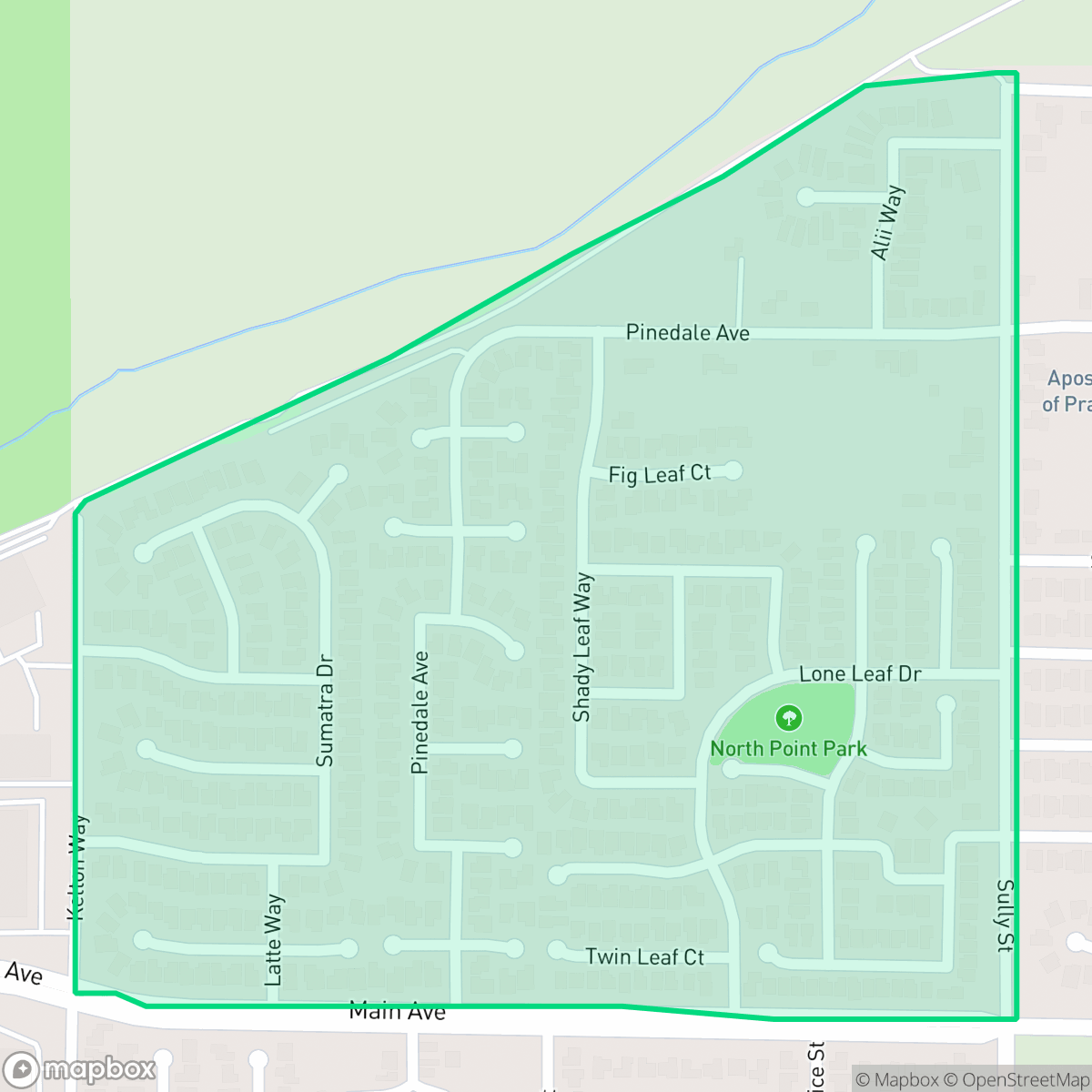 Map showing the location of North Pointe, Sacramento, CA