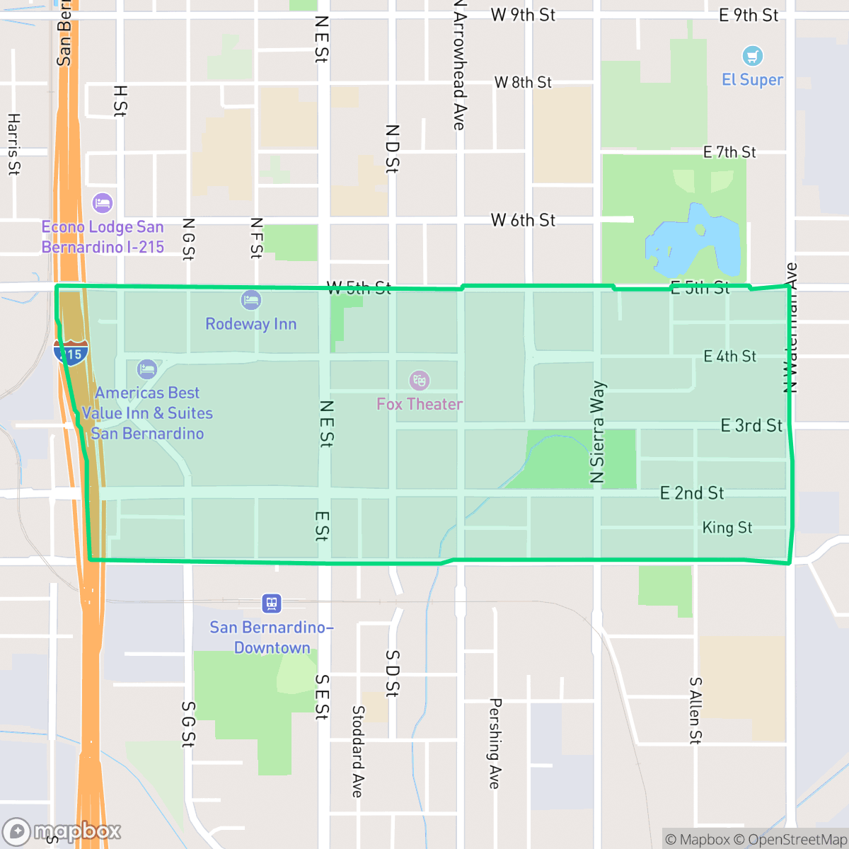 Map showing the location of Carousel, San Bernardino, CA